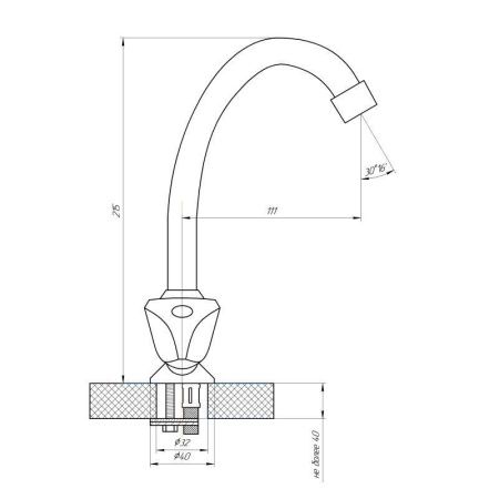 Смеситель для кухни Сантаком StOnix 1106 на мойку хром