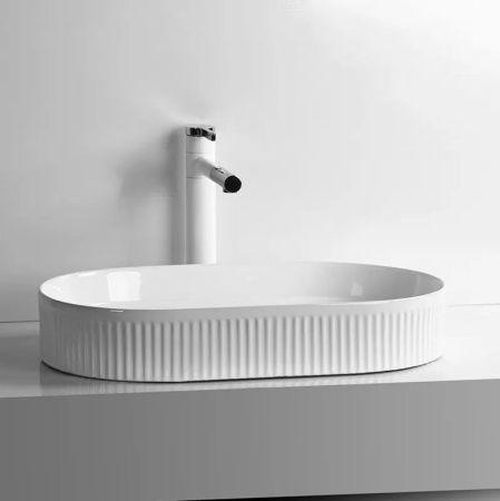 Раковина из сантехнического фарфора Cerutti SPA CR8009 60х40 накладная цвет белый без отверстий под смеситель