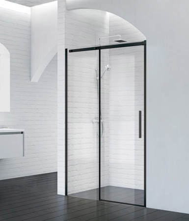 Душевая дверь BelBagno ACQUA ACQUA-BF-1-140-C-NERO 140х195 стекло прозрачное профиль черный