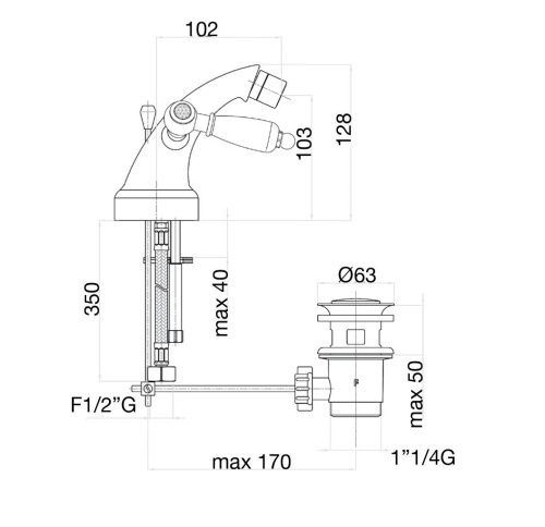 Смеситель Fiore 03OO0632 на биде золото - фото 3