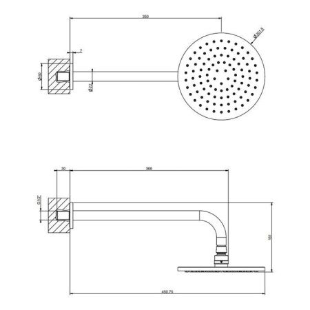 Верхний душ Gessi Emporio shower 47382#031 20х35 хром
