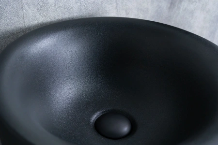 Раковина керамическая Gid Autonomo 81110 40х40 напольная цвет черный без отверстий под смеситель