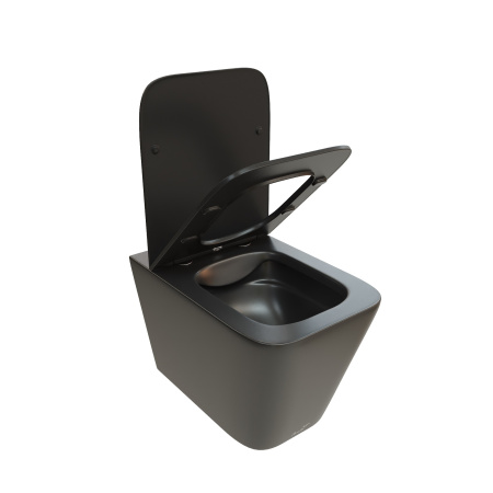 Унитаз подвесной Cerutti SPA CT9163 черный матовый с сиденьем микролифт безободковый каскадный смыв