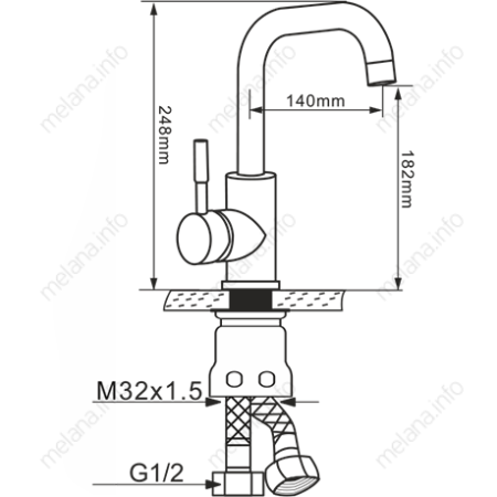 Смеситель для кухни Melana 6102 на мойку