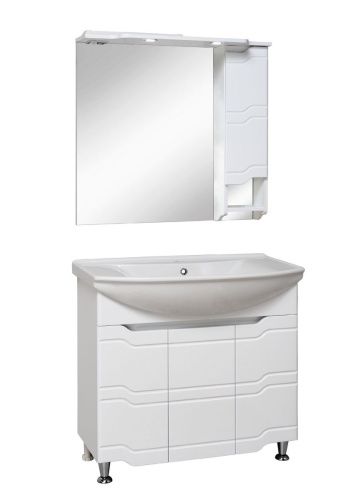 Зеркало-шкаф RUNO Стиль 1116 85х80 подвесной цвет белый - фото 4