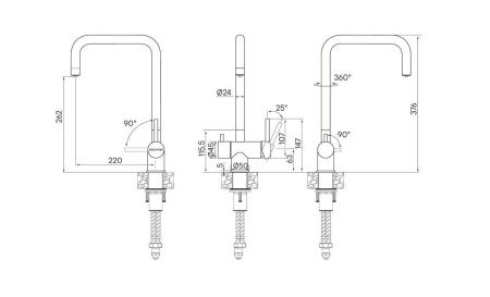 Смеситель для кухни Paulmark WETTER We213030-BLM на мойку черный