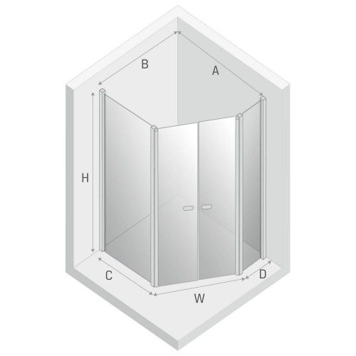 Душевой уголок New Trendy NEW SOLEO Chrome K-0611 100х80 стекло прозрачное профиль хром без поддона - фото 3