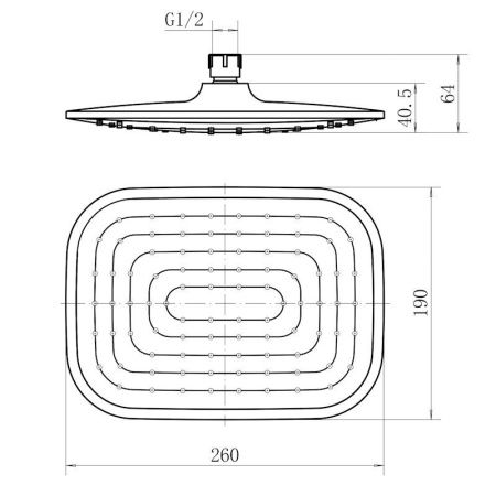 Верхний душ Fashun A057-7 черный/хром
