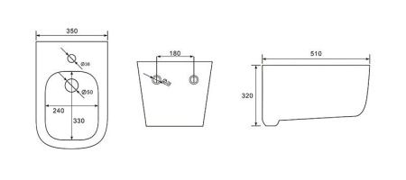 Биде подвесное Aquatek ЛУГАНО AQ1002-00 цвет белый