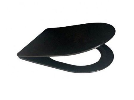 Унитаз подвесной CeramaLux B2330B черный с сиденьем микролифт каскадный смыв