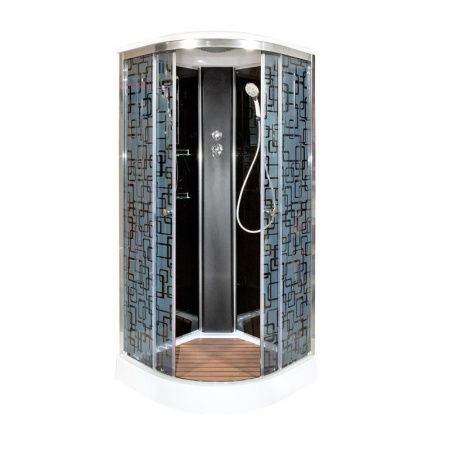 Душевая кабина AvaCan BM1590BLACK 90х90 четверть круга с крышей ориентация универсальная