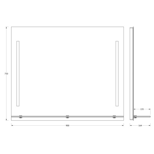 Зеркало со встроенным LED-светильником Evoform Ledline-S BY 2165 90х75 - фото 2