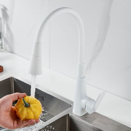 Смеситель для кухни Shevanik S543C-1 на мойку белый