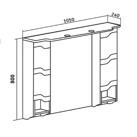 Зеркало-шкаф Runo Стиль 00000001119 110х80 подвесной цвет белый
