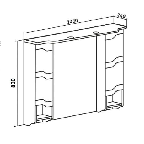 Зеркало-шкаф RUNO Стиль 1119 105х80 подвесной цвет белый - фото 5