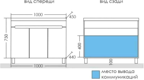 Тумба под раковину СаНта Лондон 224019 100х44х85 - фото 2