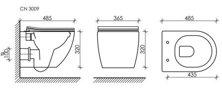 Инсталляция с кнопкой + унитаз Ceramica Nova Balance/Forma CN3009_121001CH