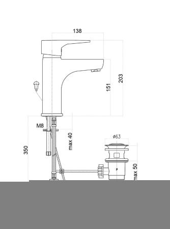 Смеситель Fiore 73CR7320 на раковину хром