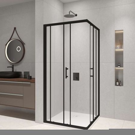 Душевой уголок RGW Passage 02083188-14 80х80 стекло прозрачное профиль черный без поддона