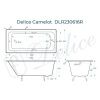 Ванна чугунная Delice Camelot DLR230616R 180х80 пристенная прямоугольная без ножек с отверстиями под ручки