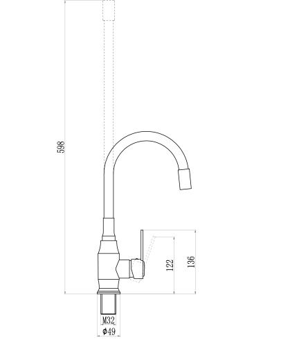Смеситель для кухни Savol S-2805A12 на столешницу хром - фото 2