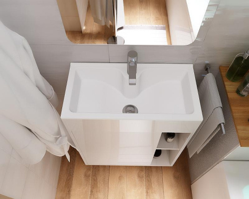 Тумба с раковиной 1MarKa Lido У83298 60х30х85 напольная цвет белый - фото 4