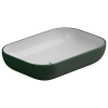 Раковина керамическая GSG Ceramic Design Easy EALAVRE60BI000/036 60х40 накладная цвет белый/зеленый без отверстий под смеситель