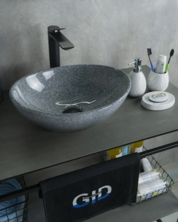 Раковина керамическая Gid Lago 54430 40х30 накладная цвет многоцветный без отверстий под смеситель