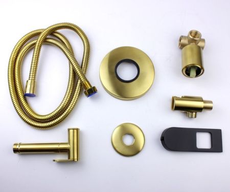 Гигиенический душ со смесителем Bronze de Luxe Element EL28GB черный/золото