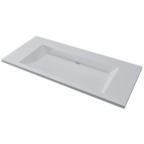 Раковина из литьевого мрамора Uperwood Infinity RInfinity100wg0 100х45 полувстраиваемая цвет белый - фото 5