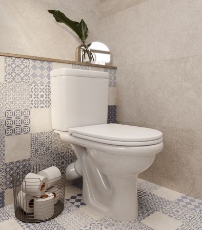 Унитаз-компакт напольный с бачком Santeri Визит 1P4053S0000BF белый с сиденьем каскадный смыв