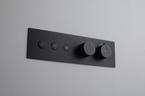 Смеситель для ванны с душем Allen Brau Liberty 5.33003-31 встраиваемый в стену черный с термостатом - фото 5