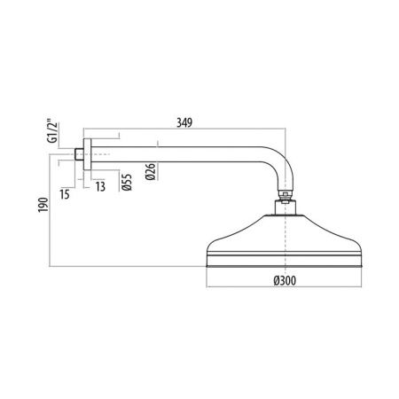 Верхний душ Gattoni Programma doccia SFPCL30D0 30х50 золото