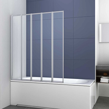 Душевая шторка на ванну Vincea VSB-32120CL 120х140 стекло прозрачное профиль хром глянцевый ориентация универсальная