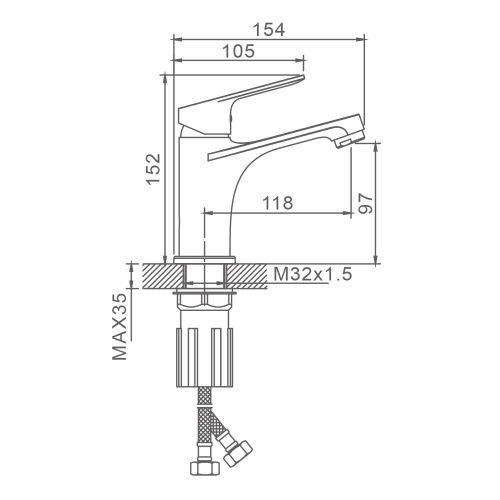 Смеситель Splenka S07 S07.10 на раковину хром - фото 3