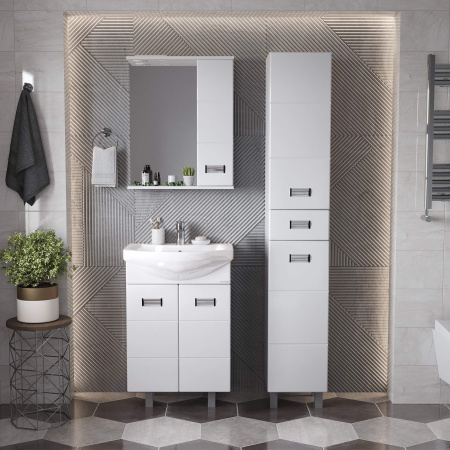 Зеркало-шкаф Onika Балтика 205816 58х16х71 подвесной цвет белый