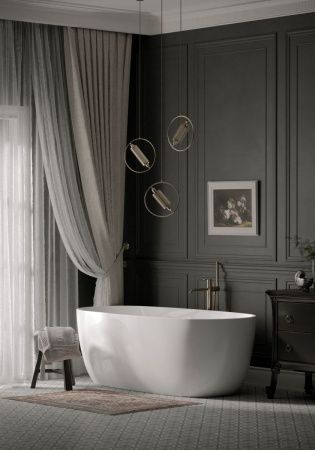 Ванна акриловая Sancos Space FB13 170х80 отдельностоящая овальная с каркасом