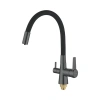 Смеситель для кухни Shevanik S668Y на мойку черный/оружейная сталь