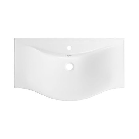 Раковина из сантехнического фарфора Wellsee Bisou 151206000 80х50 подвесная цвет белый 1 отверстие под смеситель