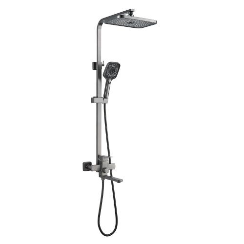 Душевая стойка Shevanik S7036T настенная цвет оружейная сталь - фото 2