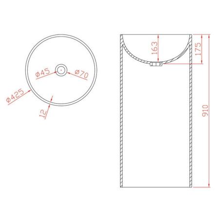 Раковина из искусственного камня MonteBianco Pisa 11235 40х40 напольная цвет белый без отверстий под смеситель