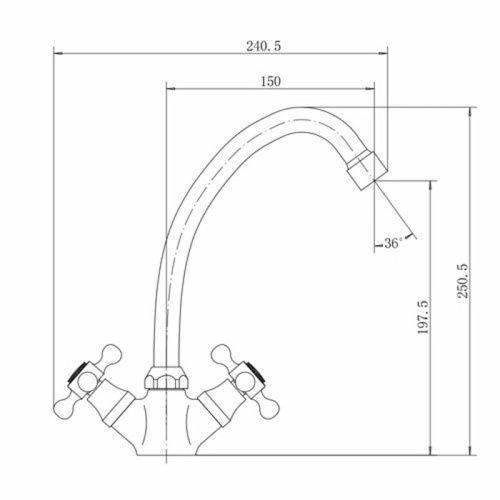 Смеситель для кухни Fashun A4119 на мойку хром - фото 3
