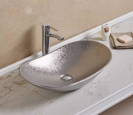 Раковина из санфаянса CeramaLux 7811ASS 62х36 накладная цвет серый