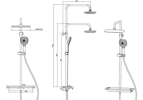 Душевая стойка Savol SK-H3145W настенная цвет белый - фото 2