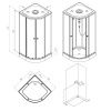 Душевая кабина Am.Pm X-Joy W94C-401-090BT 90х90 четверть круга без крыши ориентация универсальная