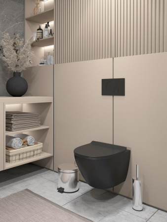 Унитаз подвесной Teymi Lina T40114 черный с сиденьем микролифт безободковый смыв торнадо