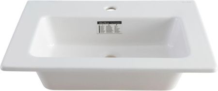 Раковина керамическая Allen Brau Fantasy 4.11023.20 60х50 полувстраиваемая цвет белый 1 отверстие под смеситель
