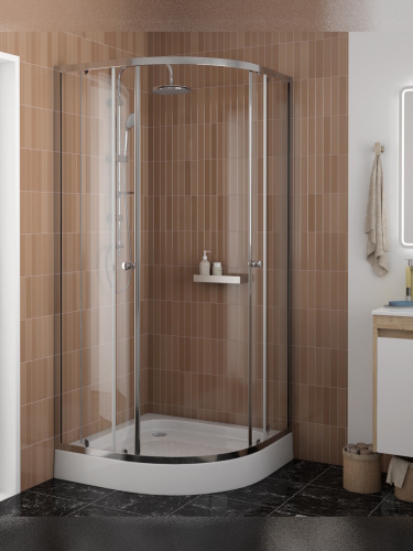 Душевой уголок Teymi Lina T00503 90х90 стекло прозрачное профиль хром с поддоном - фото 4