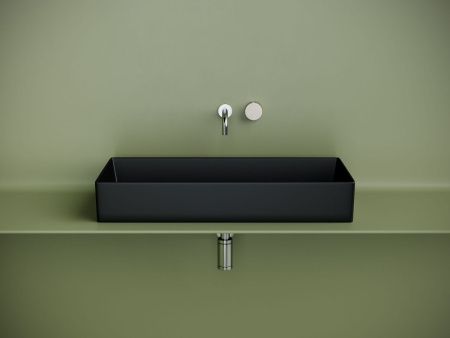 Раковина из сантехнического фарфора Ceramica Nova ELEMENT CN6072MB 80х40 накладная цвет черный без отверстий под смеситель