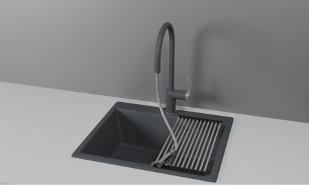 Смеситель для кухни Granula 8172, ГРАФИТ на мойку серый